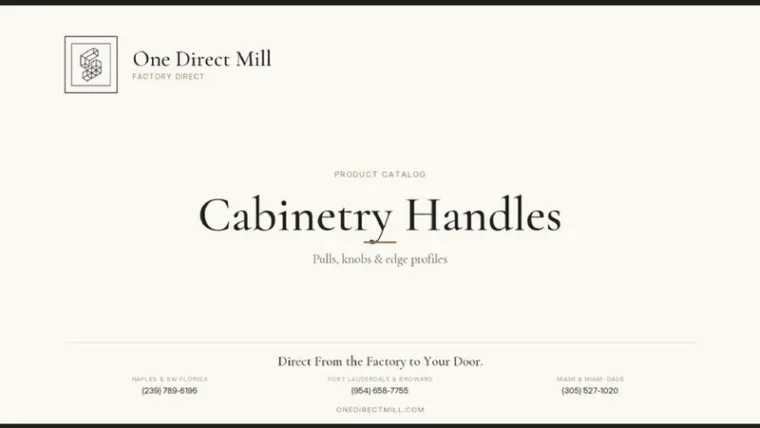 Cabinetry Handles catalog cover — One Direct Mill