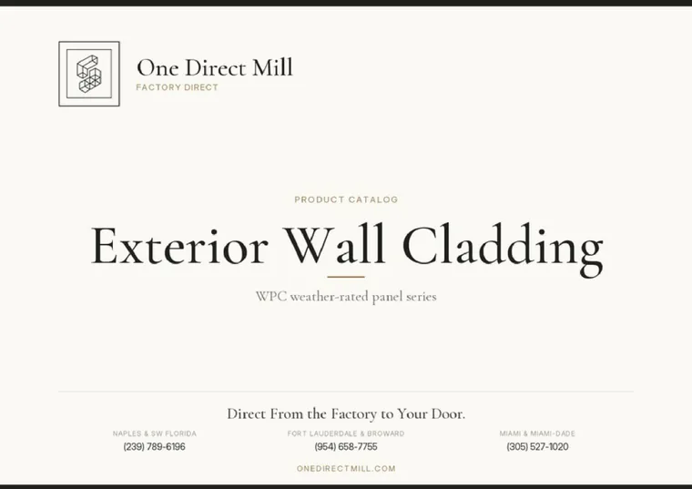 Exterior Wall Cladding catalog cover — One Direct Mill