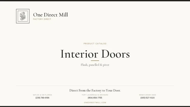 Interior Doors catalog cover — One Direct Mill