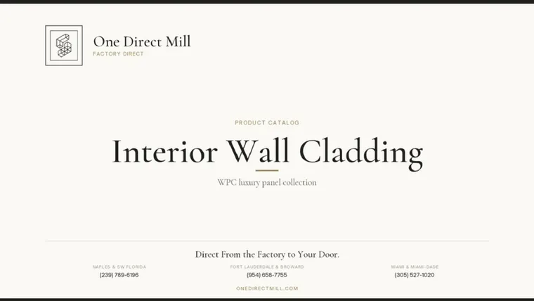Interior Wall Cladding catalog cover — One Direct Mill
