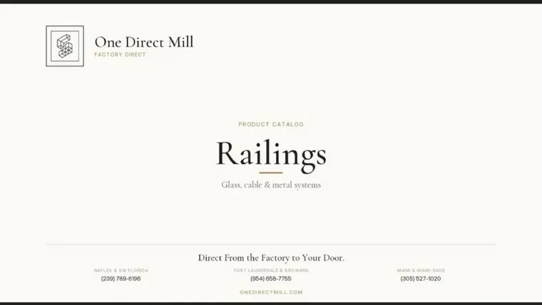 Railings catalog cover — One Direct Mill