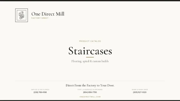 Staircases catalog cover — One Direct Mill