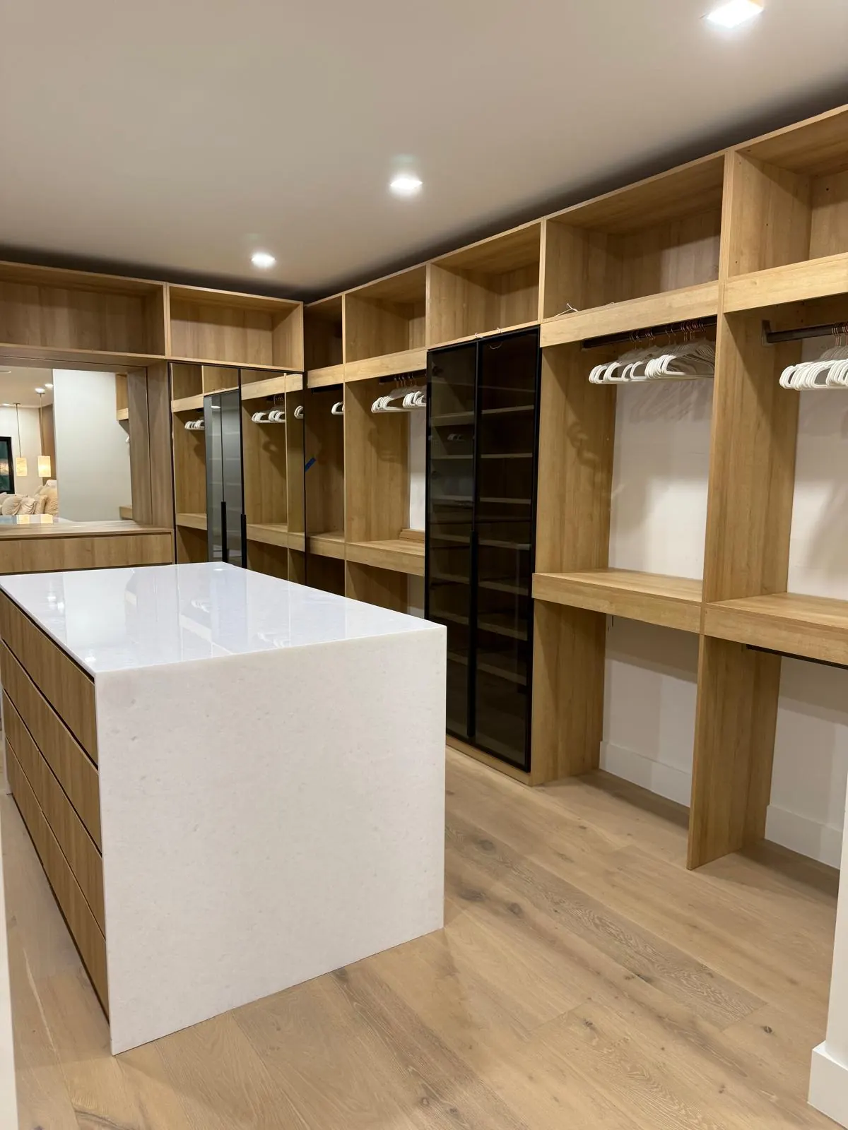 Oak closet shelving — One Direct Mill project in South Florida