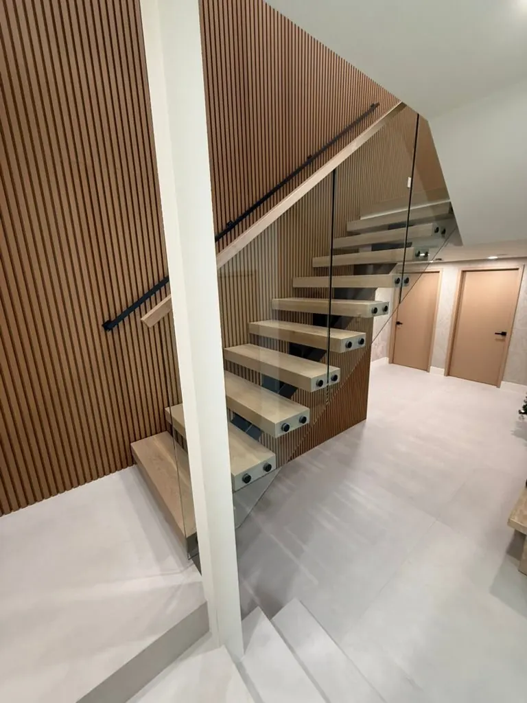 Slat wall & staircase — One Direct Mill project in South Florida